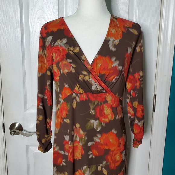 J. Jill Dress XS Midi Dress Brown - Picture 12 of 16